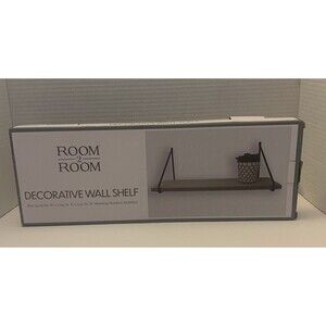 5" x 15” Light Wood and Metal Wall Shelf Set . Room 2 Room Company